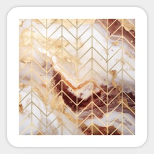 Rose & Gold Marble Chevron Sticker